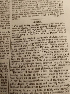 Sk228 Ephemera 1833 article Aegina - Picture 1 of 1