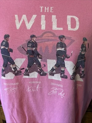 CAMISETA MINNESOTA WILD HOCKEY Rosa Retro París, Fiala, Foligno, Kaprizo, Grande Foto 1 de 4