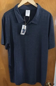 Navy Polo Shirt Mens Large Knit Avenue - Picture 1 of 2