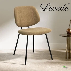 RETURNs Levede 3x Dining Chairs Vintage Retro Soft Corduroy Kitchen Padded Loung - Picture 1 of 12