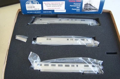 Juego de tren de 3 vagones Con Cor Burlington Pioneer Zephyr escala HO #001-008724 COMO NUEVO ESTADO Foto 1 de 4