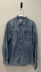 Polo Denim Supply Ralph Lauren XL Long Arms Fit Pearl Snap Chambray Hemd Jeans - Bild 1 von 4