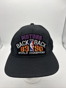 Vintage 1989-90 Detroit Pistons Back To Back Sports Specialties SnapBack Hat Cap - Picture 1 of 8