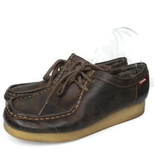 Clarks Womens Sz 8 Wallabees Collection Genuine Leather Chukka Boots Shoes Brown - Picture 1 of 13