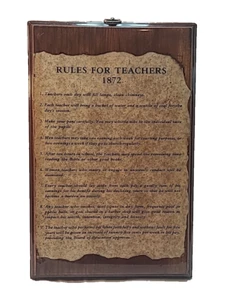 Rules for Teachers 1872 - Wooden Wall Plaque - 9" W x 14" H - Picture 1 of 23