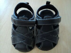  Boys Infant Toddler Shoes Size 4 Summer Sandals Healthtex Brown VGUC!
