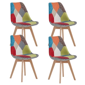 Pack de 4 Sillas Comedor Sillas Cocina Nórdico con Asiento Tapiza Patchwork - Imagen 1 de 11