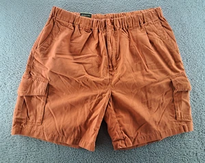 St Johns Bay Lakeside Vintage Cargo Shorts Mens XL Coral Orange Fade Pleated NWT - Picture 1 of 13