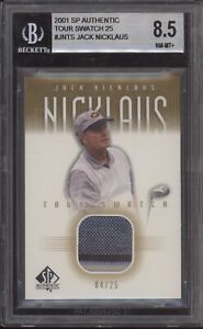 JACK NICKLAUS BGS 8.5 2001 UD SP AUTHENTIC TOUR SWATCH SHIRT RELIC GOLD 04/25