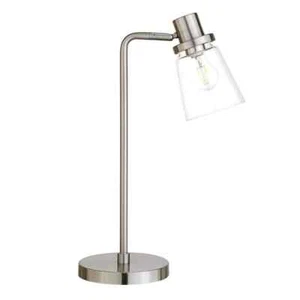 Mayer & Cross Granville 21 in Brushed Nickel Table Lamp for Office Bedroom Dorm - Picture 1 of 7