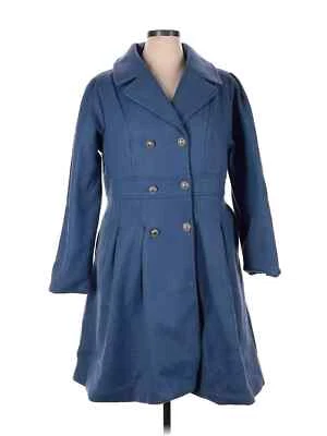 GRACE KARIN Women's Light Blue Notch Lapel A Line Pea Dress Coat XL - Image 1 of 2