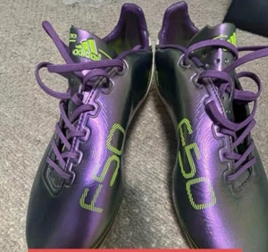 Adidas F50 FG lila gelb Fußballschuhe US 7 GEBRAUCHT - Bild 1 von 5