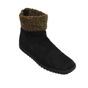 Stuart Weitzman Botines Mujer 9 Negro Gamuza Borde de Oveja Cremallera Trasera - Imagen 1 de 6