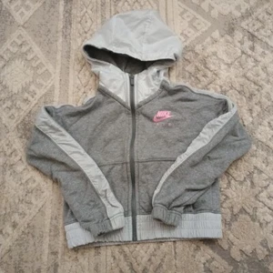 Nike Girls SMALL Gray Zip Fleece Jacket - Picture 1 of 2