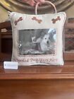 NEW Soft Surroundings Spoiled Dog Lives Here 4 x 6 Linen Picture Pillow