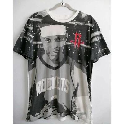 Houston Rockets Russell Westbrook NBA Hombres Camiseta Negra Blanca Cuello Redondo Camiseta L Foto 1 de 4