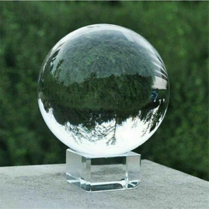60/80mm K9 Clear Photography Crystal Ball Sphere Decoration Lens Photo + Stand - Picture 1 of 7