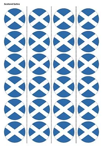 24X PRECUT SCOTLAND FLAG RUGBY EDIBLE WAFER PAPER, CUPCAKE, CAKE TOPPERS 1224 - Picture 1 of 1
