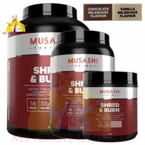 Musashi Shred & Burn Protein Powder Choose 340g 900g 2KG and Chocolate / Vanilla - Picture 1 of 9