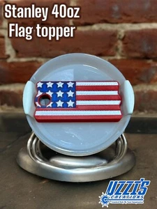 US Flag Tumbler Tag and Lid Topper for Stanley 40 oz Tumbler - Picture 1 of 2