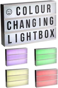 Colour Changing A4 Light Up 90 Letters Box Cinematic Led Sign Wedding Party - Picture 1 of 7