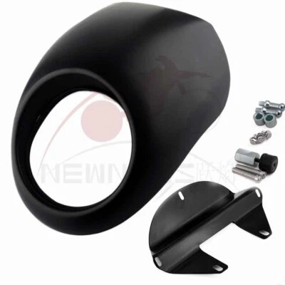 Matte Black Headlight Fairing Mask Cowl Fork for Harley Dyna Sportster 883 1200 Foto 1 de 4