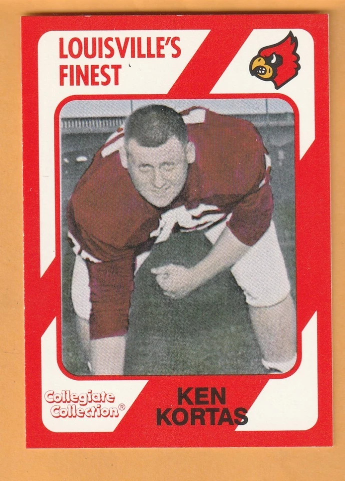 Ken Kortas Louisville Cardinals 1989 Card #107 Pittsburgh Steelers 1B - Image 1 of 2