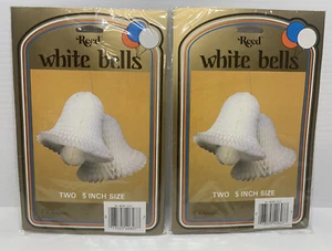 Vintage Reed  5” Honeycomb White Bell Wedding Christmas NOS 2 Packs (4 Total) - Picture 1 of 2