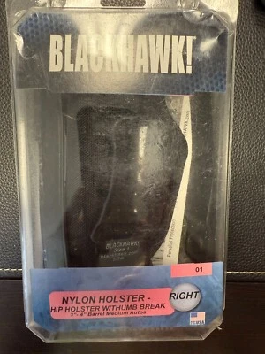Blackhawk Nylon Hip Holster w/Thumb Break;  RH;  3-4" Medium Autos;  40HT01BK-R - Image 1 of 2
