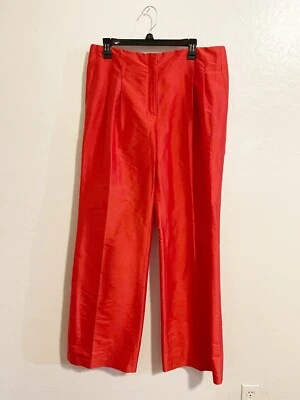 magaschoni collection 100% Silk High Rise Wise Leg Pants Size 12 - Изображение 1 из 3