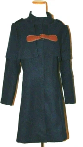 ALLEGRA K WOMENS POLYESTER COAT BLUE SOFT POLYESTER TRENCH STYLE COAT SZ L - Picture 1 of 6
