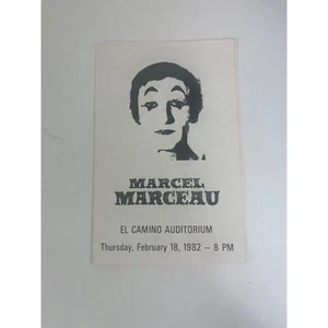Marcel Marceau Mime Program El Camino Auditorium Thursday February 18, 1982 8pm - Picture 1 of 6