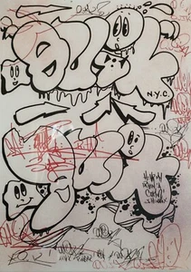 QUIK sérigraphie Rehaussée Main 45x32 Signé Daté 2017 SEEN/CRASH/RD357/COPE2/CES - Picture 1 of 3