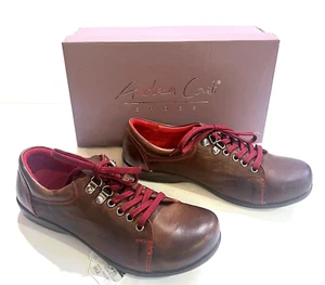 ANDREA CONTI Brown Tie Oxford Low Sneaker 0342749 Size 8 UK 39 NEW with TAG BOX - Picture 1 of 10