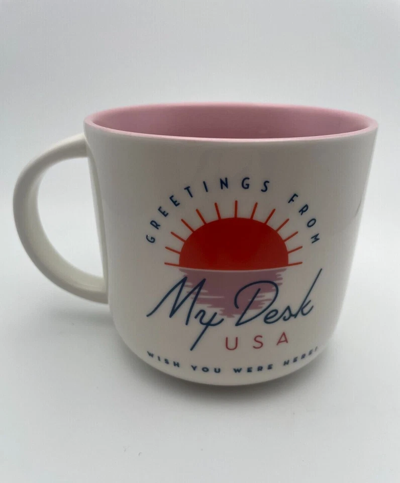 Threshold Stoneware - Greetings From My Desk USA Wish You Were Here 2 Mugs