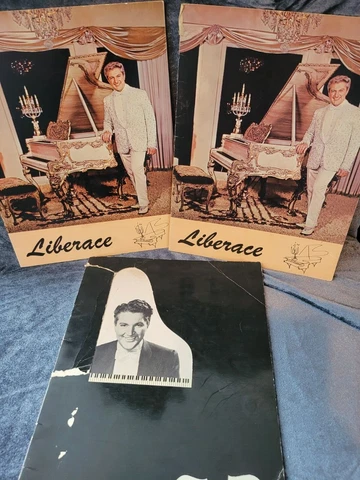 Liberace Lot of 3 Programs Book One is Hand Signed Autograph Mr Showmanship Cover
