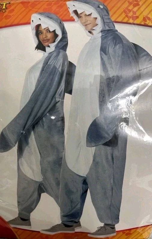 Traje Shark Union adulto talla única para la mayoría de la felpa gris con capucha Foto 1 de 1