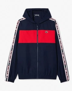 Lacoste Sport Colour Block Logo Stripe Tennis Jacket Navy L - Picture 1 of 6