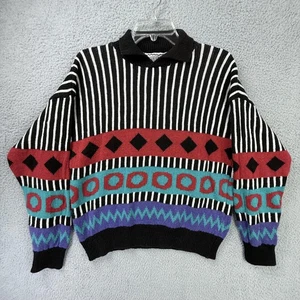 Suéter De Colección Gitano Mediano Abstracto Geométrico Años 90 Fuerte Bloque de Color Suelto Hip Hop - Imagen 1 de 15