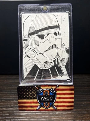 2025 Topps Chrome Star Wars SILVER Foil Storm Tropper Sketch by Emrah Cildir - Image 1 of 2