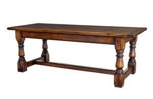ENGLISH SOLID OAK REFECTORY DINING TABLE - Picture 1 of 9