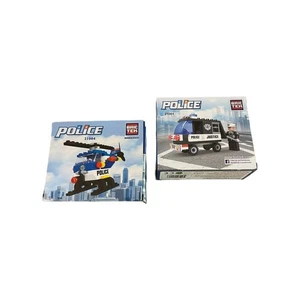 Bric Tek Police Van 21001 58 pc's & Police Helicopter 21004 68 pc's New In Box - Picture 1 of 4