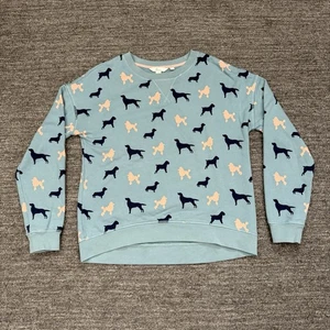 Boden Arabella Sweatshirt Damen klein blau Hund Allover Print Pudel Doggy Welpe - Bild 1 von 9