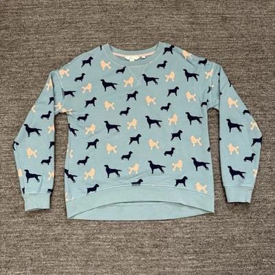 Sudadera Boden Arabella Mujer Pequeña Azul Perro Estampado Completo Caniche Perrito Cachorro Foto 1 de 4