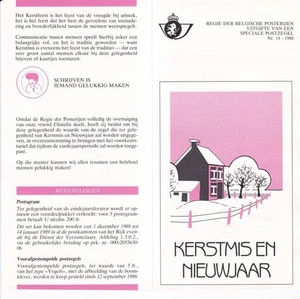 SA36b Belgium 1988 Christmas Stamp special booklet - Picture 1 of 2