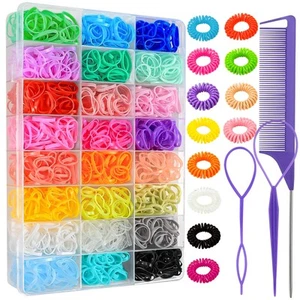 2880Pcs Elastic Rubber Bands 24 Colors Small Elastic Hair Ties for Children A... - Picture 1 of 7