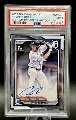 Bowman Draft 1st Chrome Bryce Rainer 2024 automático PSA 9 como nuevo Foto 1 de 2