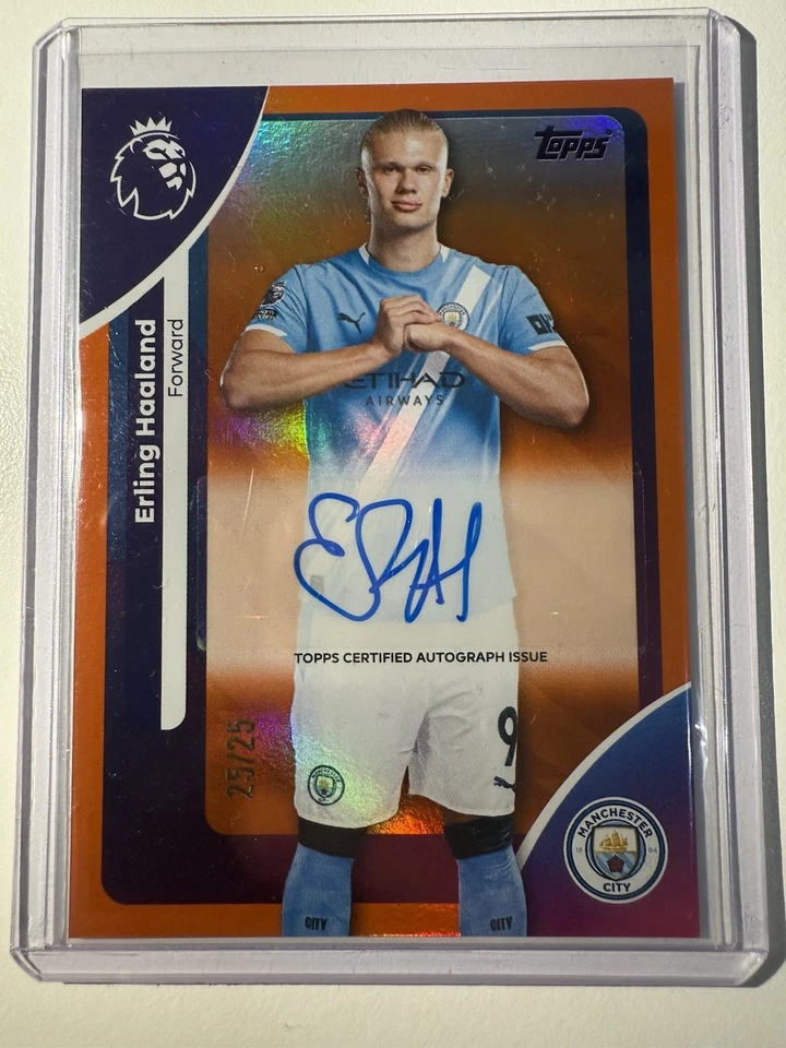2025/26 Topps Premier league Erling Haaland Manchester City Autograph Orange /25 - Image 1 of 2
