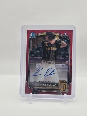 Kai Roberts 2025 Bowman Chrome Prospect 1st Red Wave Autograph 5/5 #CPA-KR - Image 1 of 2