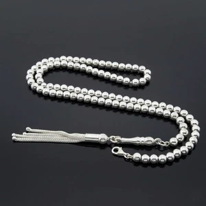 Tasbih necklace 925 sterling silver 99 beads Islamic Prayer Beads Misbaha 501152 - Picture 1 of 10